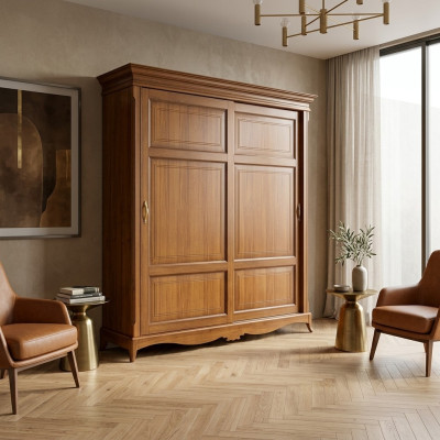 Echtholz Kleiderschrank Holzschrank Schrank Schlafzimmer Möbel Italien Neu