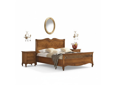 Bett 2x Nachttische 3tlg. Italienische Möbel Schlafzimmer Holz Neu Set