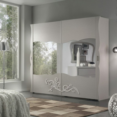 Kleiderschrank Schrank Luxus Möbel Holz für Schlafzimmer Grau Modernes