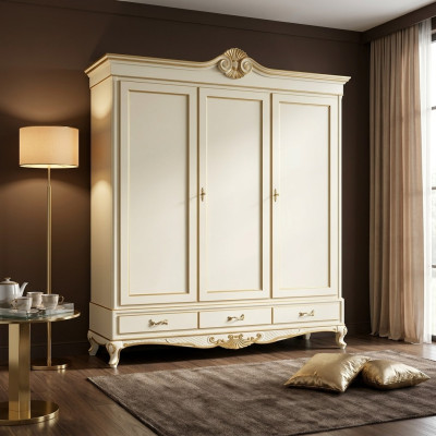 Klassischer Stil Kleiderschrank Schrank Holz Garderobe Schlafzimmer Neu