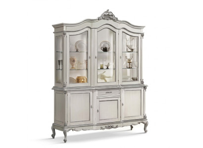 Vitrine Glas Schrank Echtholz Vitrine Anrichte Italienische Wohnzimmer Möbel Neu