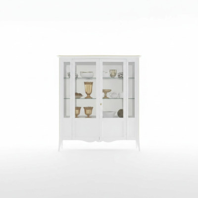 Vitrine Italienische Luxus Wohnzimmer Möbel Schrank Klassisch Stil Holz