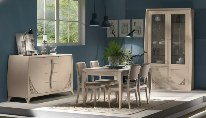 Essgruppe Esstisch Tisch Set 4x Stühle Esszimmer Garnitur Sideboard 7tlg.