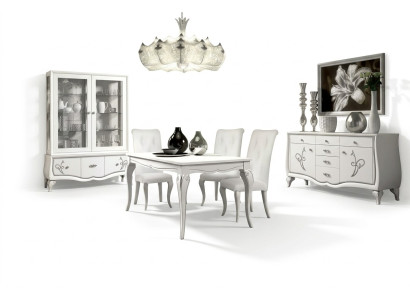 Esszimmer Set Esstisch 4 x Stühle Essgruppe Essgarnitur Sideboard 7tlg