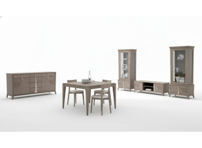 Esszimmer Set Esstisch 4x Stühle Sideboard TV Staender 9 tlg Luxuriöse