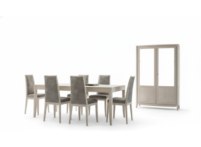 Esstisch 6x Stuhl Vitrine Esszimmer Set Gruppe 8tlg Design Möbel Tisch
