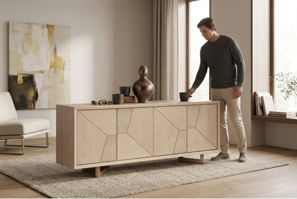 Beiges Sideboard Moderne Kommode Designer Anrichte Holy Möbel Wohnzimmer