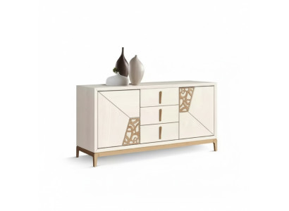 Beiges Sideboard Luxus Highboard Designer Wohnzimmer Holz Möbel Neu