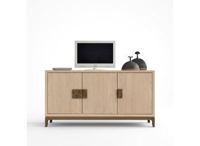 Beiges Wohnzimmer Sideboard Luxus Designer Möbel Holz Luxus Kommode Neu