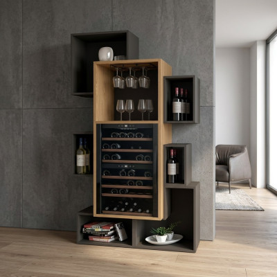 Barschrank Wohnzimmer Weinschrank Barschrank Hausbar Holz neu grau