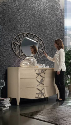Schlafzimmer Kommode Spiegel Sideboard Kommoden Holz modernes Design Luxus