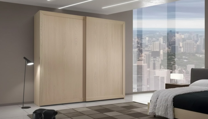 Schlafzimmer Kleiderschrank Holz Schrank Modern Schränke 272cm beige