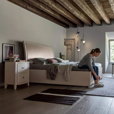 Bett 2x Nachttische Luxus Komplettes Schlafzimmer Set Möbel grau 3tlg