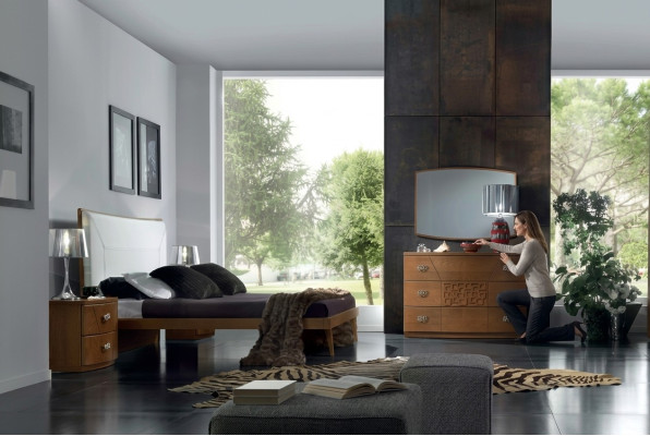 Schlafzimmer Set Bett 2x Nachttisch Kommode 6tlg Design Luxus Komplett