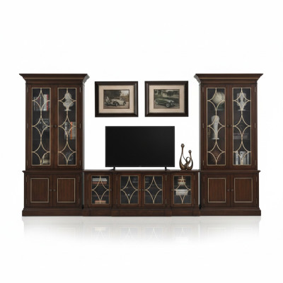 TV-Ständer 2x Vitrine Moderne Wohnwand Wohnzimmer Set Modern 3tlg