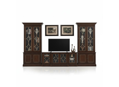 TV-Ständer 2x Vitrine Moderne Wohnwand Wohnzimmer Set Modern 3tlg