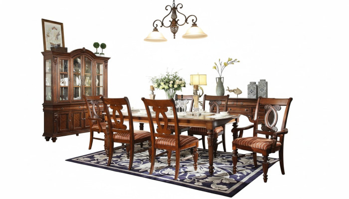 Set Esszimmertisch Esstisch 4x Stuehle 2x Stuhle VitrineEssgruppe 8tlg