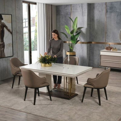 Esszimmer Möbel Designer Esstisch 4x Stühle Komplette Garnitur 5tlg Set