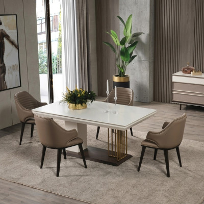 Esszimmer Möbel Designer Esstisch 4x Stühle Komplette Garnitur 5tlg Set