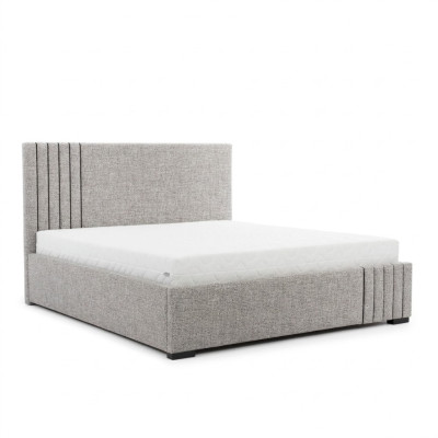 Stilvolles Graues Doppelbett Design Schlafzimmer Betten Großes Kopfteil