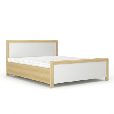Schlafzimmer Holzbett Weißes Doppelbett Designer Helles Holzgestell Neu