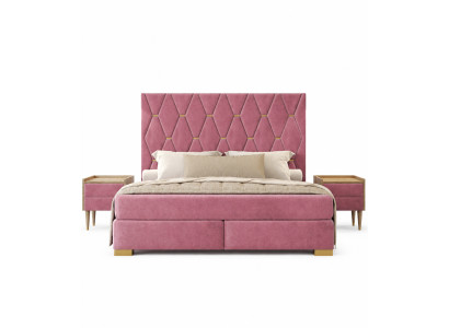 Beiges Schlafzimmer Set Doppelbett Kleiderschrank Kommode 2x Nachttische