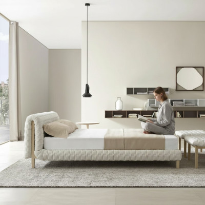 Modernes Weißes Bett Schlafzimmer Designer Doppelbetten Holzgestell