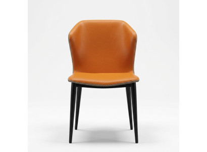 Schwarz-Oranger Esszimmerstuhl Designer Stühle Moderne Lehnstühle Neu