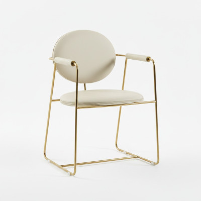 Weißer Esszimmer Stuhl Designer Edelstahlstuhl Einsitzer Moderne Möbel
