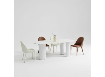 Weiße Esszimmergarnitur Designer Esstisch 6x Polsterstühle Luxus Set