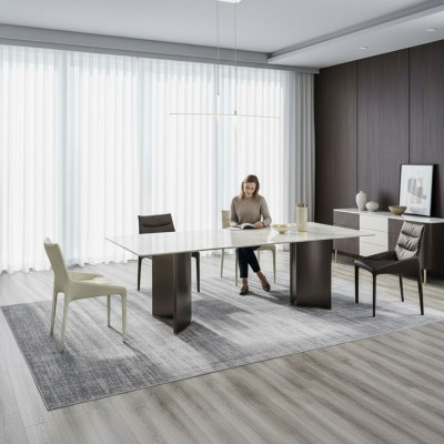 Esszimmergruppe Stilvoller Esstisch 6x Stühle Gruppe Holzgestell 7tlg