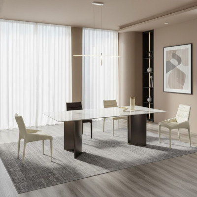 Esszimmergruppe Stilvoller Esstisch 6x Stühle Gruppe Holzgestell 7tlg