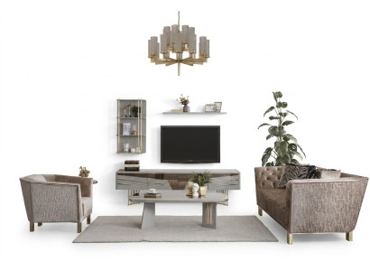 Graue Wohnzimmer Holzmöbel Designer TV-Schrank Wandschränke Wohnmöbel