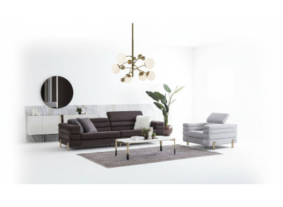 Wohnzimmer Designer Sofagarnitur Viersitzer Luxus Lounge Sessel 2tlg