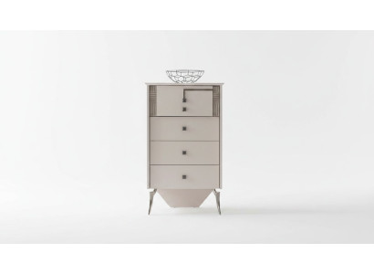 Wohnzimmer Weiße Kommode 4x Schubladen Holzkommode Holzschrank Möbel