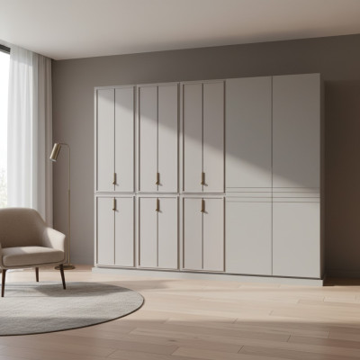 Grauer Schlafzimmer Kleiderschrank Luxus Schränke Holzschrank Möbel Schrank