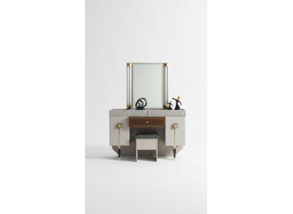 Moderne Schlafzimmer Holz Möbel Schminktisch Hocker Spiegel Garnitur