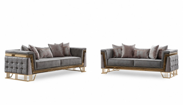 Luxus Sofa Set Designer Garnitur Dreisitzer Textilmöbel Wohngruppe Modern