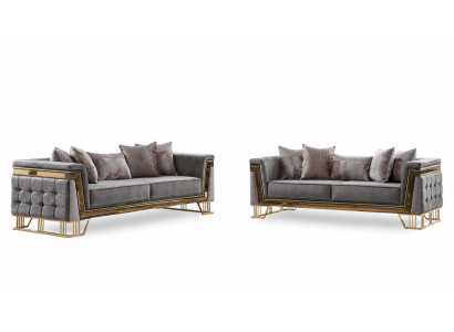 Luxus Sofa Set Designer Garnitur Dreisitzer Textilmöbel Wohngruppe Modern