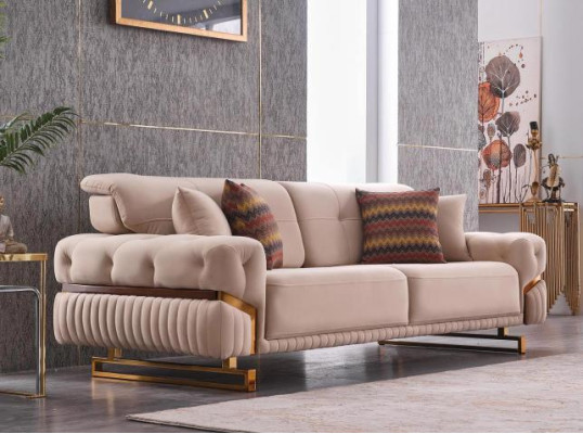 Wohnzimmer Couchgarnitur Sessel Dreistzer Komplettes Möbel Set Design 3+1