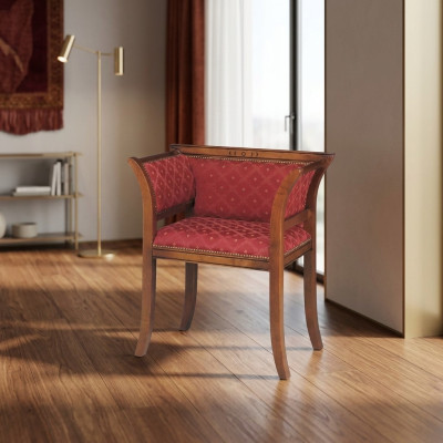 Stuhl Armlehnen Design Polster Luxus Textil Polstermöbel Wohnzimmer Lehnstuhl