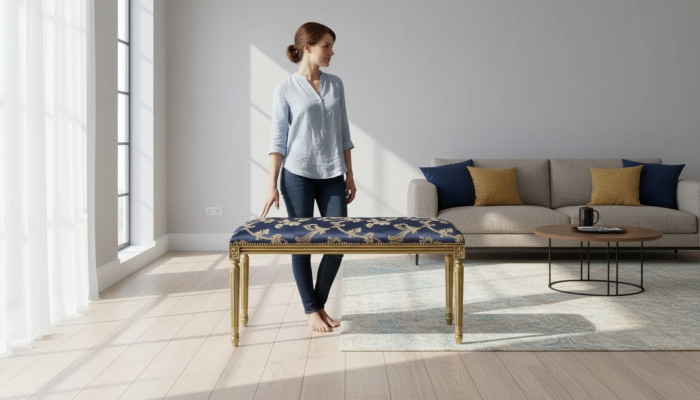 Bank Polsterbank Designer Sitzbank Wohnzimmer Klassischer Möbel Bank