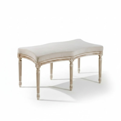 Bank Wohnzimmer Sitzbank Klassischer Sitzmöbel Stoff Textil Bank