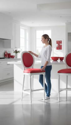 Barstuhl Polsterstuhl Rosa Stuhl Klassischer Sitzmöbel Designer Thekenstuhl