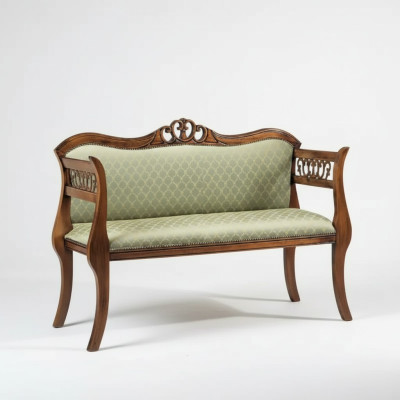 Klassische Bank Luxus Polster Sitzbank Wohnzimmer Sitzmöbel Zweisitzer
