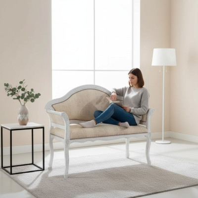 Beige Klassische Polsterbank Designer Wohnzimmer Sitzmöbel Neu Luxus