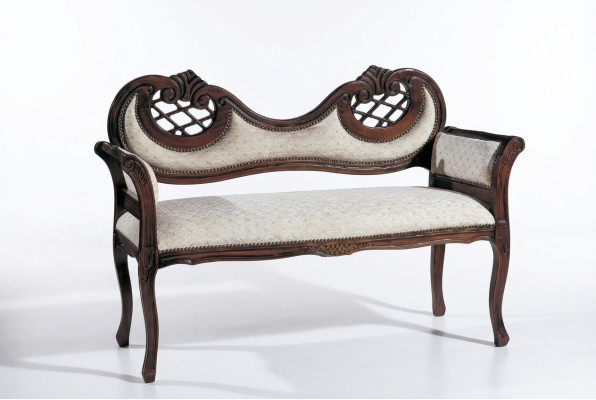 Wohnzimmer Luxus Bank Polster Stoff Textil Sitzmöbel Polsterbank