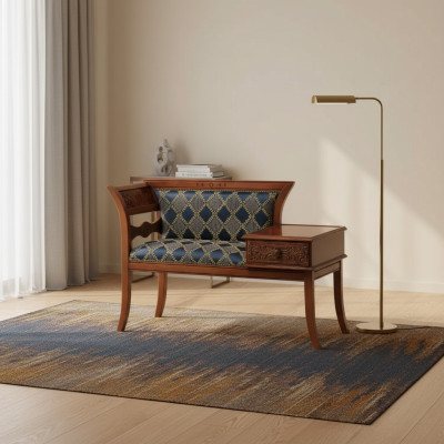 Bank Polster Stoff Möbel Textil Sitzbank Designer Sitzhocker Neu