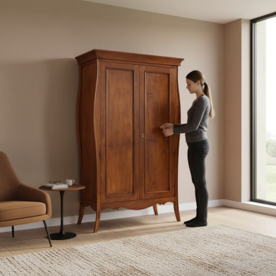 Kleiderschrank Holz Schlafzimmer Klassischе Braun Schrank Einrichtung