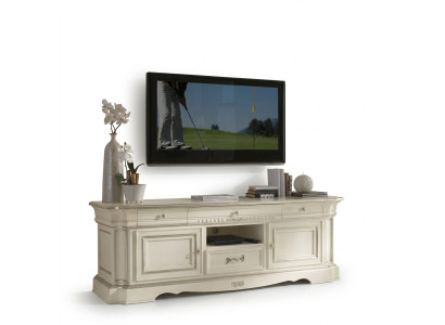 Kommode Weiß tv Ständer Holz Sideboard Klassischer Möbel Wohnzimmer